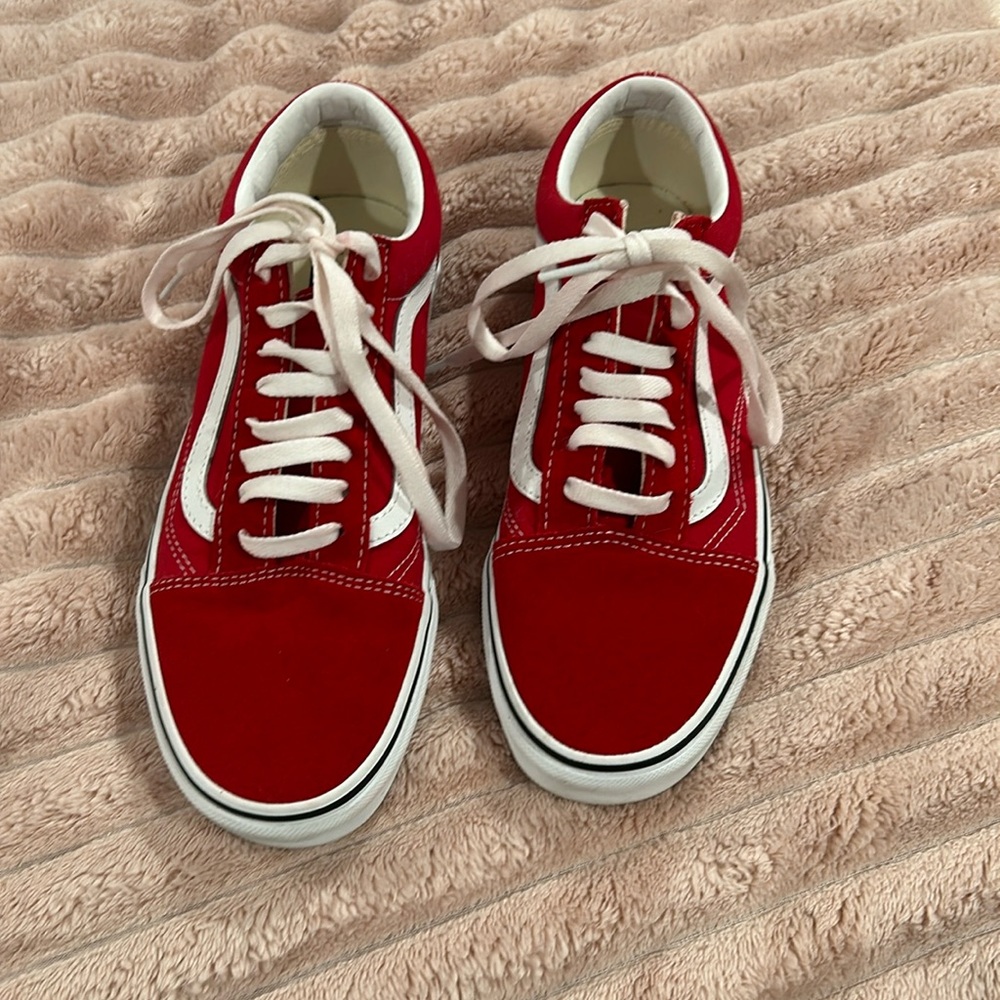 Red Vans Womens 8.5